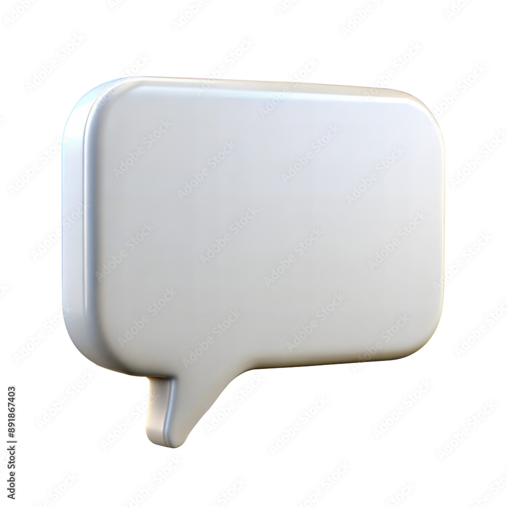 Poster white speech bubble with tail pointing down