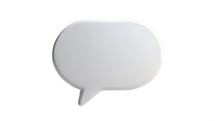 White Speech Bubble with Tail Pointing Left