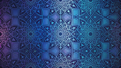 Dark blue ombre background featuring intricate geometric shapes in gradient hues of blue and purple, ideal for modern technology and design wallpapers.