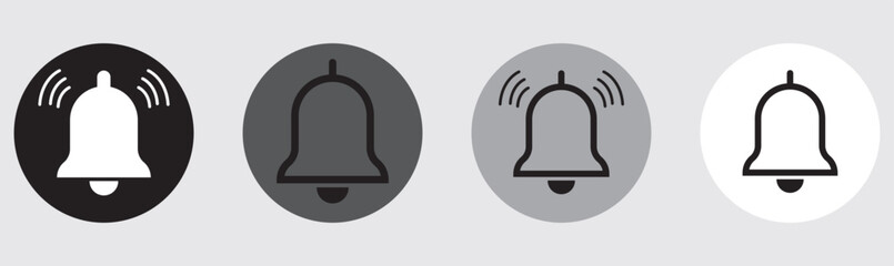 Notification bell icon. Incoming inbox message. New message notofication icons collection. Alarm symbol. Stock vector