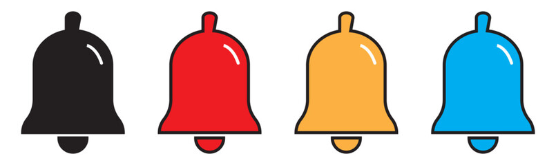 Notification bell icon. Incoming inbox message. New message notofication icons collection. Alarm symbol. Stock vector