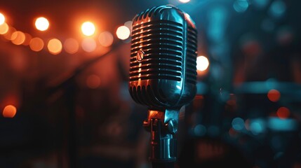 Classic Microphone in a Recording Studio Setting