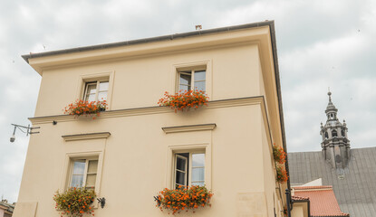 An old europen city street. Travel to Europe concept.