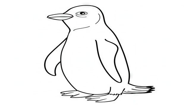 recommend clip art:   A penguin with a black and white outline of its face and body