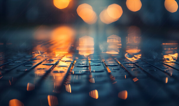 Binary code in data center. Abstract technology and security concept. data from code with blur effect. High speed connection
