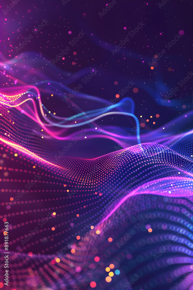 Canvas Prints data waves. modern neon abstract backdrop. virtual ciberspace.