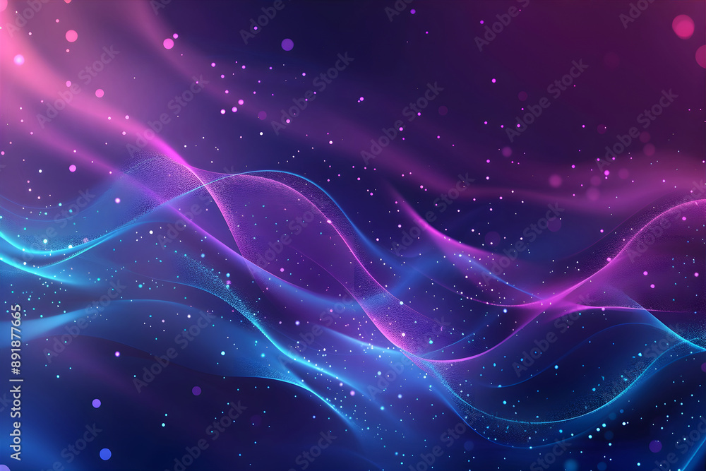 Wall mural data waves. modern neon abstract backdrop. virtual ciberspace.