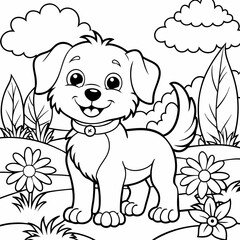 Fototapeta premium A coloring book with a puppy