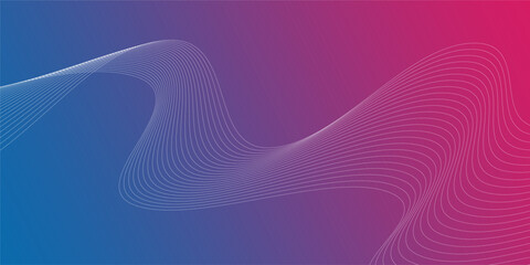 Technology background with neon color abstract line wave design