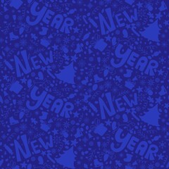 Cartoon Christmas doodle scribble seamless new year pattern for wrapping paper