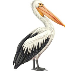 Fototapeta premium Pelican Classic fashion cartoon isolated whitebackground
