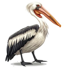 Fototapeta premium Pelican Edgy fashion cartoon isolated whitebackground