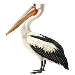 Obraz premium Pelican Retro animal fashion cartoon isolated whitebackground