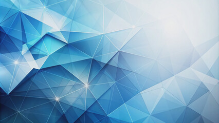 Obraz premium Geometric abstract background featuring a prominent blue polygon with clean lines and subtle gradient, set against a soft white negative space for creative freedom.