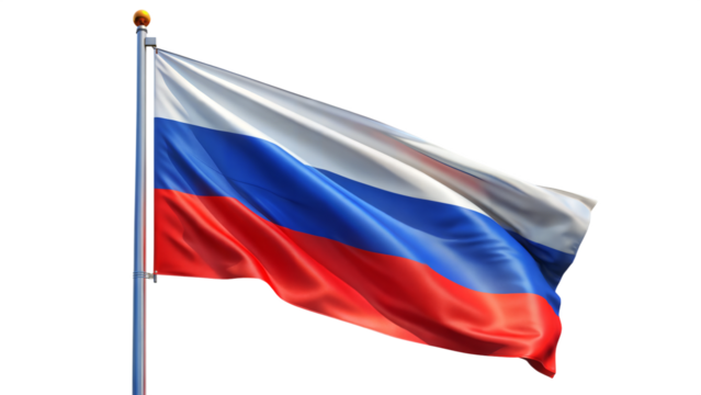 Waving Flag of Romania on Transparent Background