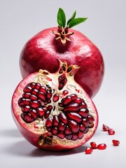 Fresh Red Pomegranate Isolated for Sweet Juicy Tropical Dessert