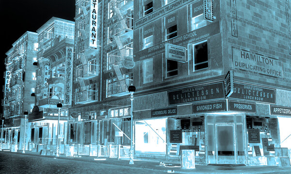 coner of an old times 1920 city center street