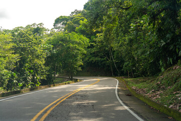 Obraz premium road in landscape with colombian tropical forest