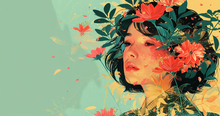 girl with flowers