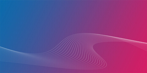 Technology background with neon color abstract line wave design