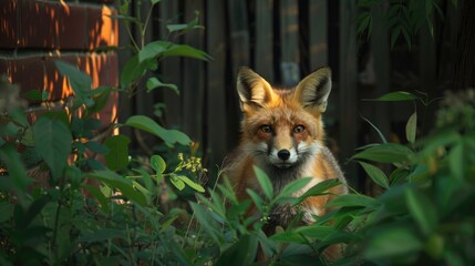 Fox intrusion in a private yard