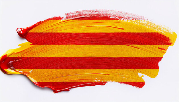 Paint stain with the colours of the Catalonian flag