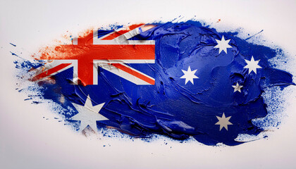 Paint stain in the colours of the Australian flag