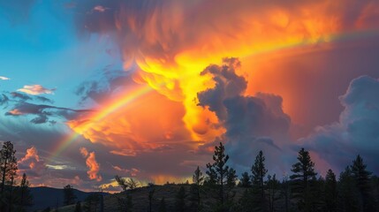 Fototapeta premium Uncommon natural spectacle shimmering cloud