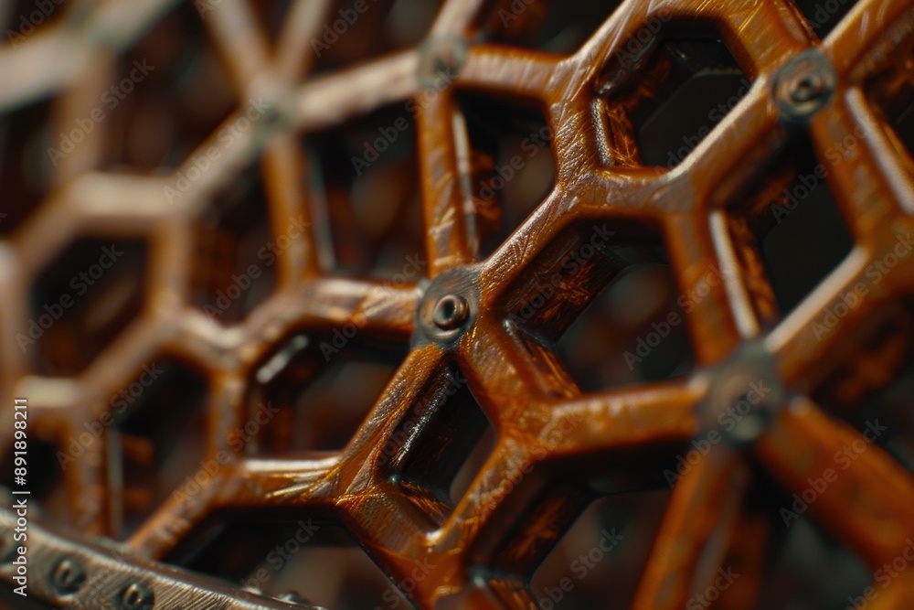 Poster a close-up of a hexagonal pattern. ai.