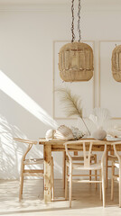 Coastal Dining Room with Shell Accents Mockup 