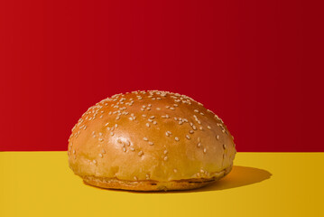 Stock image of a hamburger bun.