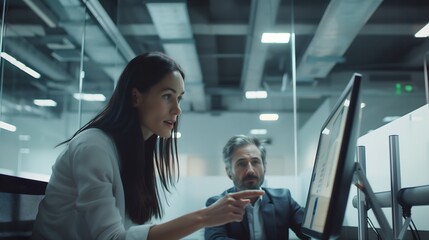 Obraz premium Business Professionals Collaborating in Modern Office 