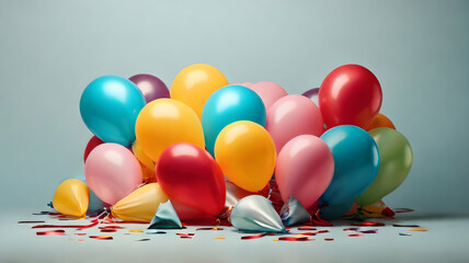 Colorful closeup of the birthday balloons