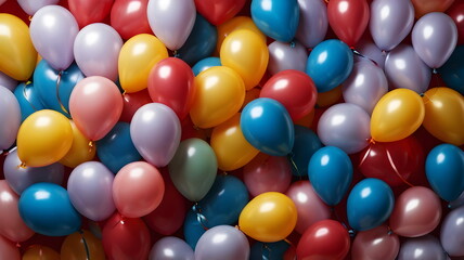 Fototapeta premium Colorful closeup of the birthday balloons