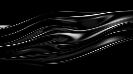 Abstract Minimalist Dark and Gray Flowing Smooth Wavy Lines Pattern, Elegant and Stylish 3D Rendering  Background Banner	