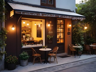 Fototapeta premium Cozy cafe view in french style