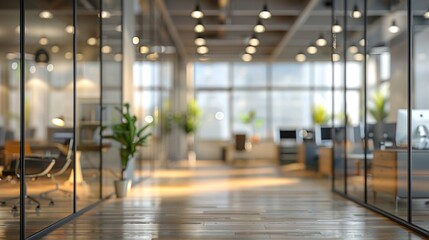 Open Concept Office with Glass Partitions