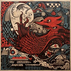 Block Print Woodblock Design