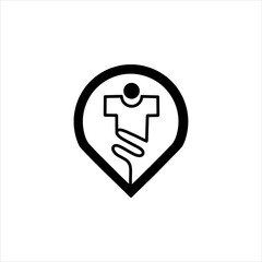 T-shirt on hanger vector icons sign. Clothing shop or laundry, clothes cleaning symbol