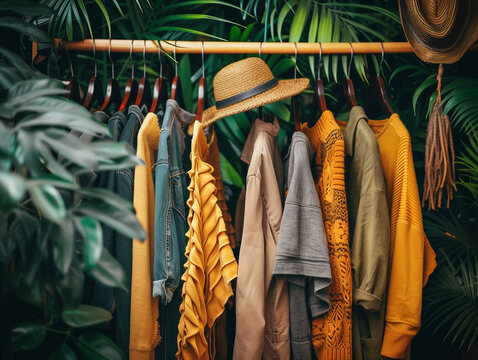clothes on hangers