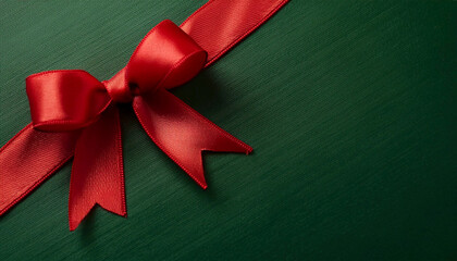 red ribbon on green background