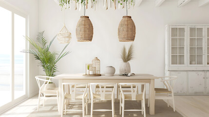 Coastal Dining Room Mockup 