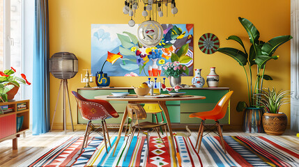 Eclectic Dining Room Mockup 