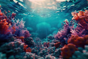 Naklejka premium An ocean acidification ad showcases an ultramodern