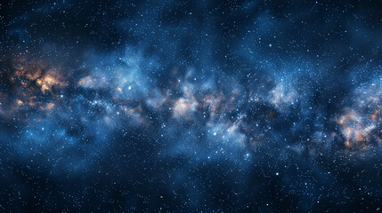 Abstract depiction of the Milky Way galaxy against a blue background, featuring stars and noise elements, creating a cosmic and ethereal backdrop.