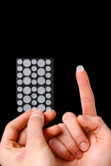 Skin care with acne pimple patches. Easy way to get rid of problematic zits on irritated skin...