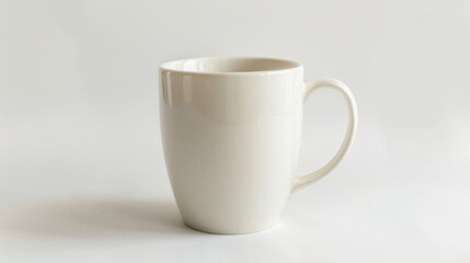 Fototapeta premium Single White Ceramic Coffee Cup against White Background