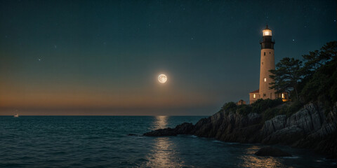 Fototapeta premium lighthouse at night