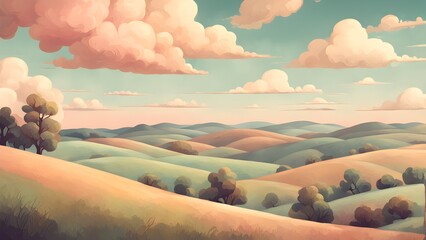 A beautiful landscape with a road running through it