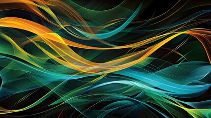 A dynamic abstract background design with bright, swirling lines and a dark, contrasting backdrop